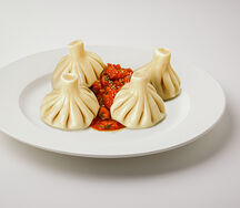 Хинкали классические со свининой и говядиной вареные