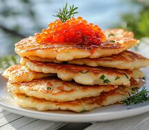 Драники с красной икрой