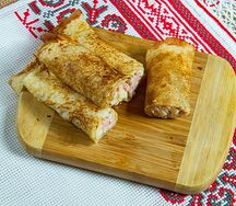 Блины с ветчиной и сыром