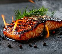 Семга на углях