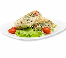 Мини-шаурма с курицей в пшеничном лаваше