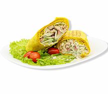 Мини-шаурма с курицей в сырном лаваше