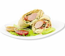 Хот-дог в лаваше с одной сосиской