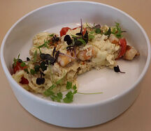 Скрембл с креветками