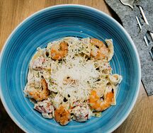 Паста Сливочная с креветками