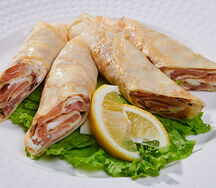 Блинчики с семгой и творожным сыром