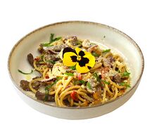 Паста с телятиной и овощами 