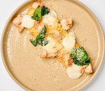 Крученый омлет с креветками