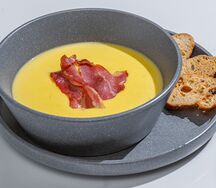 Сырный крем-суп с беконом 