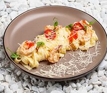 Феттуччине с креветками 