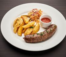 Колбаска из говядины и свинины с грибами