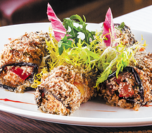 Рулеты из баклажанов со сливочно-овощной начинкой