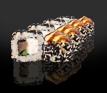Запечённый ролл с тунцом и угрём