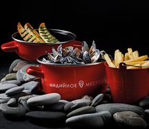 Мидии в сырно-сливочном соусе