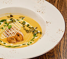 Крем-суп тыквенный с креветкой