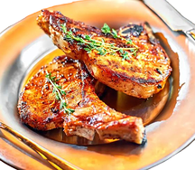 Côte de porc au saupiquet