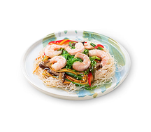 Салат с фунчозой и креветками