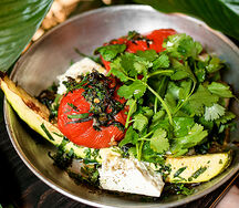 Печеные овощи с домашней брынзой