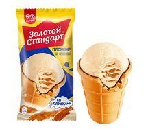 Мороженое Золотой стандарт Пломбир со сгущенкой