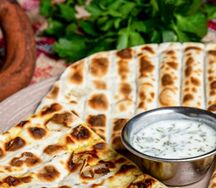 Кутаб с грибами и шпинатом