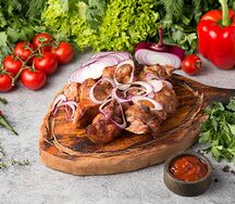 Шашлык из свиной шеи в лаваше