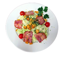 Салат цезарь с беконом