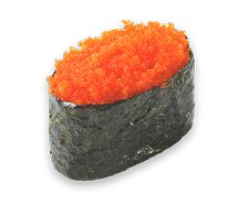 Гункан с красной икрой тобико