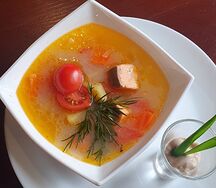 Уха царская с семгой