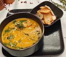 Крем из тыквенного пюре с креветками