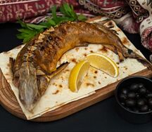 Стерлядь речная на мангале