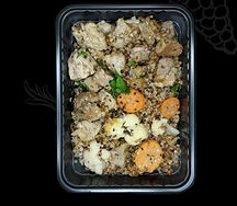 Греча с овощами и cвинoй вырезкой в азиатском стиле