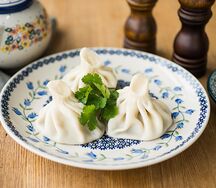 Хинкали с сыром и зеленью жареные