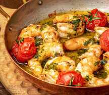 Тигровые креветки, запеченные на сковороде