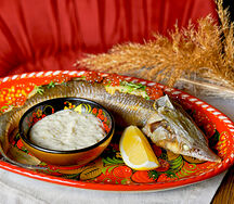 Стерлядь, припущенная в шампанском