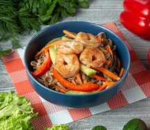Wok соба с креветками