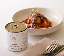 Утка тушёная с апельсином