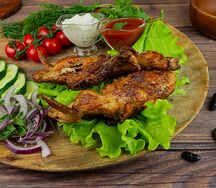 Цыплёнок на мангале с картофелем