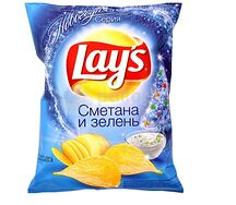 Чипсы Lays со вкусом сметаны и зелени