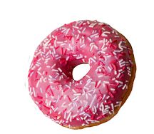 Донат с клубничной начинкой