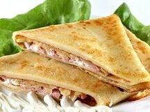 Блины с ветчиной и сыром