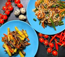 Ланч №1 Удон с овощами и Ве-ча со свининой