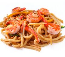 Яки-удон с креветками