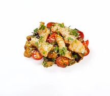 Салат с баклажанами и кальмаром