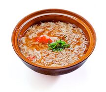 Суп с мясом краба и рисом