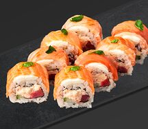 Roll Лосось и тунец с крабом