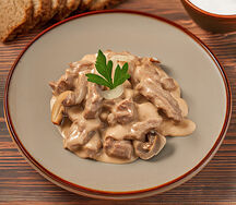 Печень говяжья по-строгановски