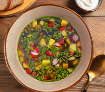 Окрошка с колбасой