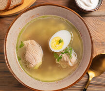 Бульон куриный с яйцом