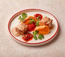 Свиная грудинка с пюре из батата