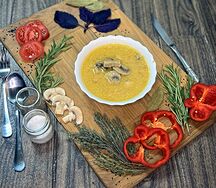 Сырный суп с курицей и шампиньонами